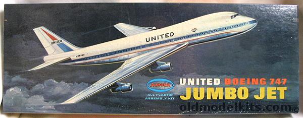 Aurora 1/156 United Boeing 747 Jumbo Jet, 362-250 plastic model kit